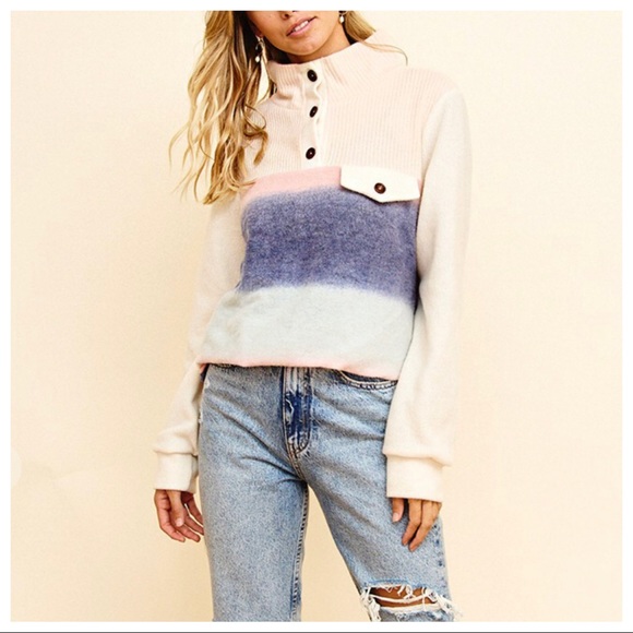 21 Ombré contrast stylish pullover sweater - Picture 5 of 5